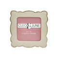 Gold Scallop Double Heart Easel Picture Frame, 4x4