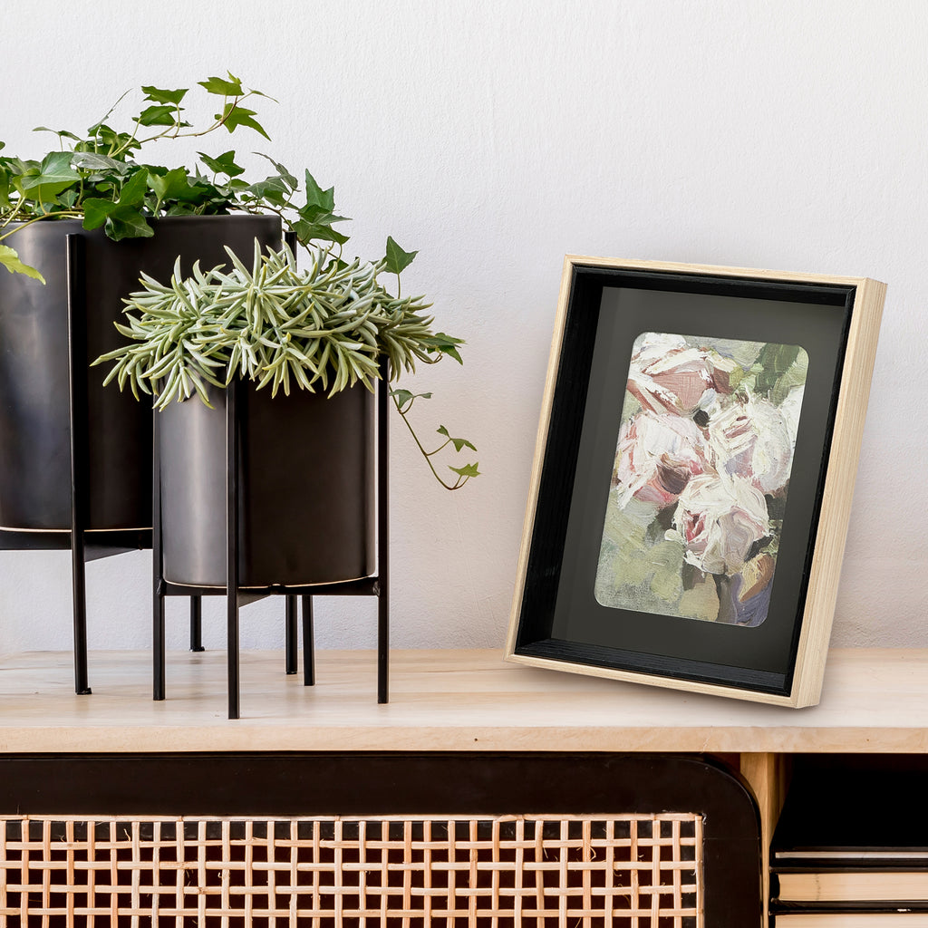 Two-Tone Wood Picture Frame, 5x7 Picture Frame with Mat, 7x9
