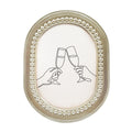 Gold Oval Picture Frame with Champagne Toast Easel, 5x7
