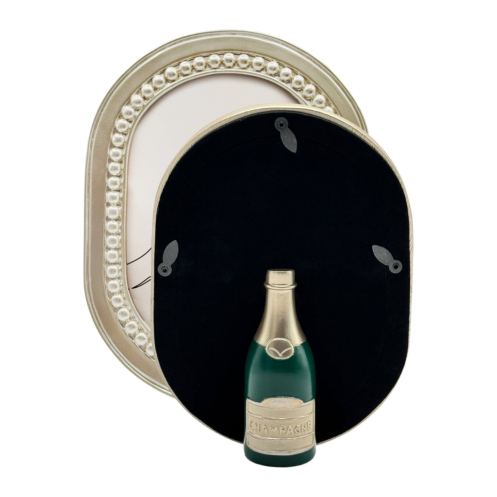Gold Oval Picture Frame with Champagne Toast Easel, 5x7