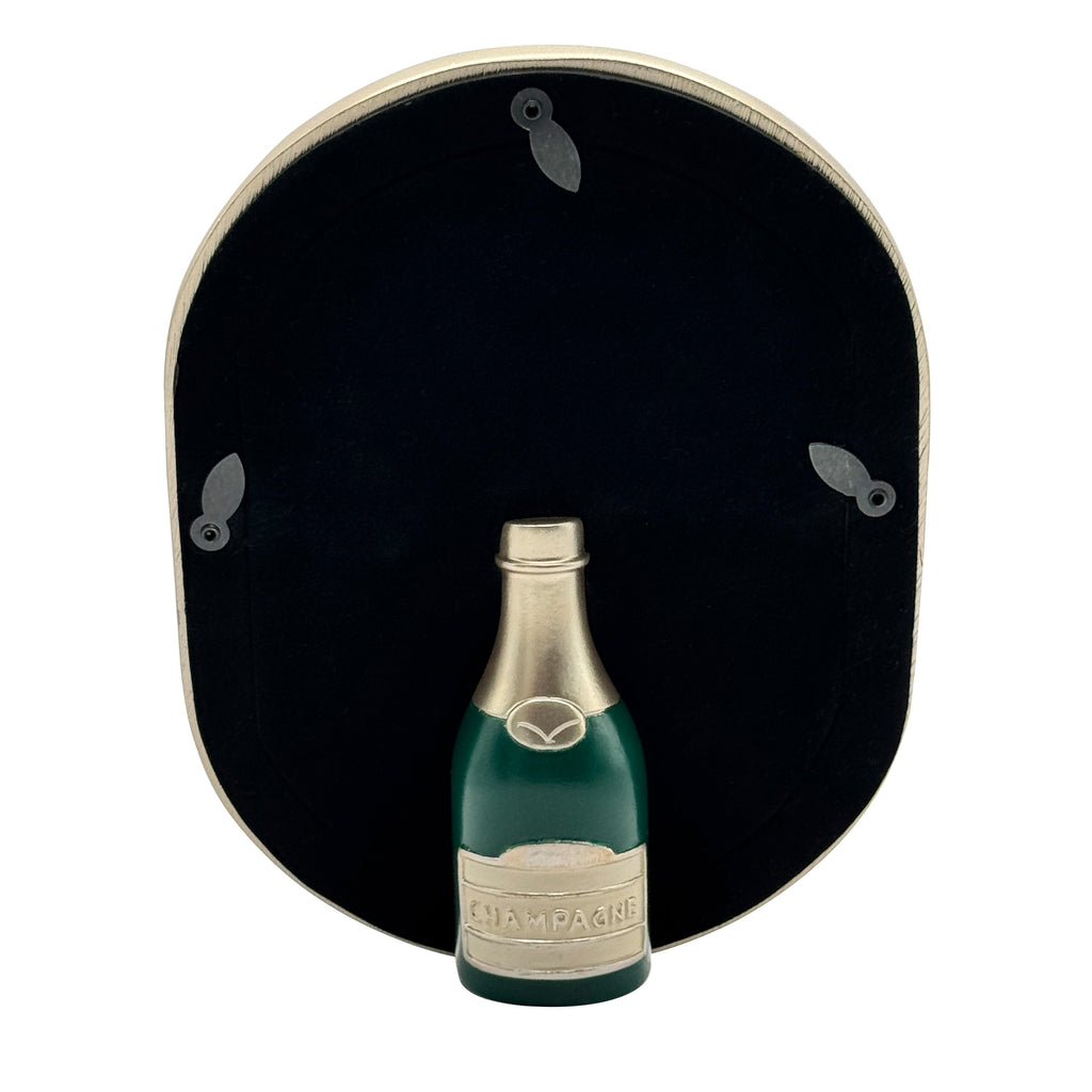 Gold Oval Picture Frame with Champagne Toast Easel, 5x7