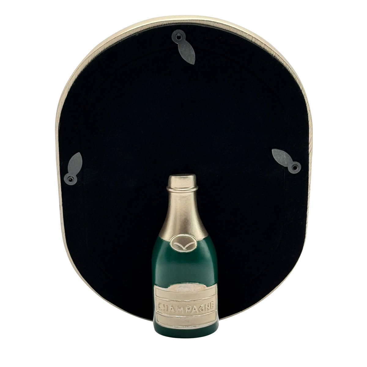 Gold Oval Picture Frame with Champagne Toast Easel, 5x7