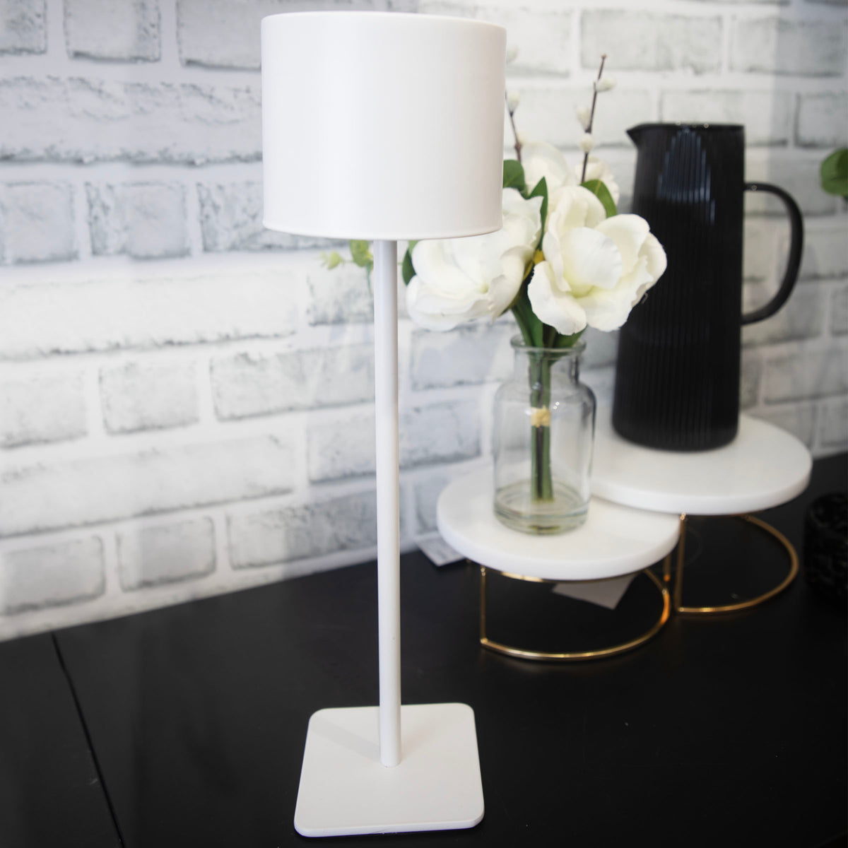 Rechargeable Touch Table Lamp, White, 11"
