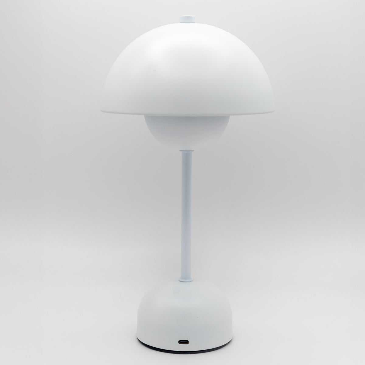 Rechargeable Dome Table Lamp, White, 15"