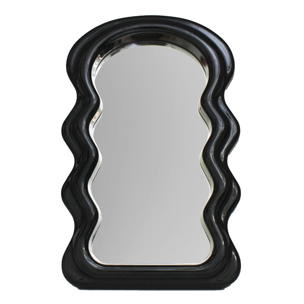 Black Wavy Tabletop & Wall Mirror