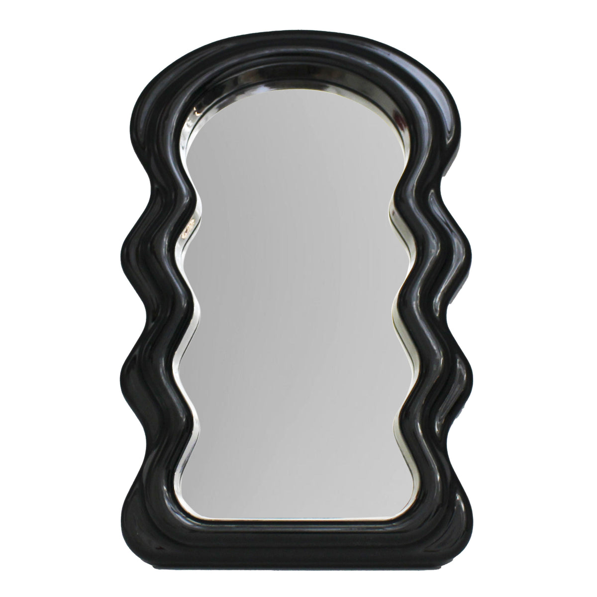 Black Wavy Tabletop & Wall Mirror