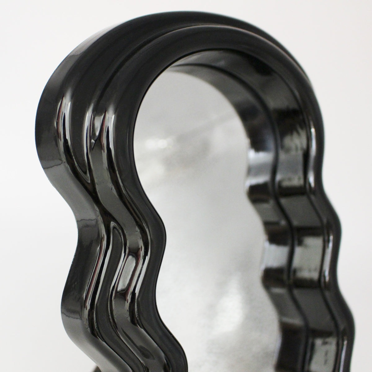 Black Wavy Tabletop & Wall Mirror