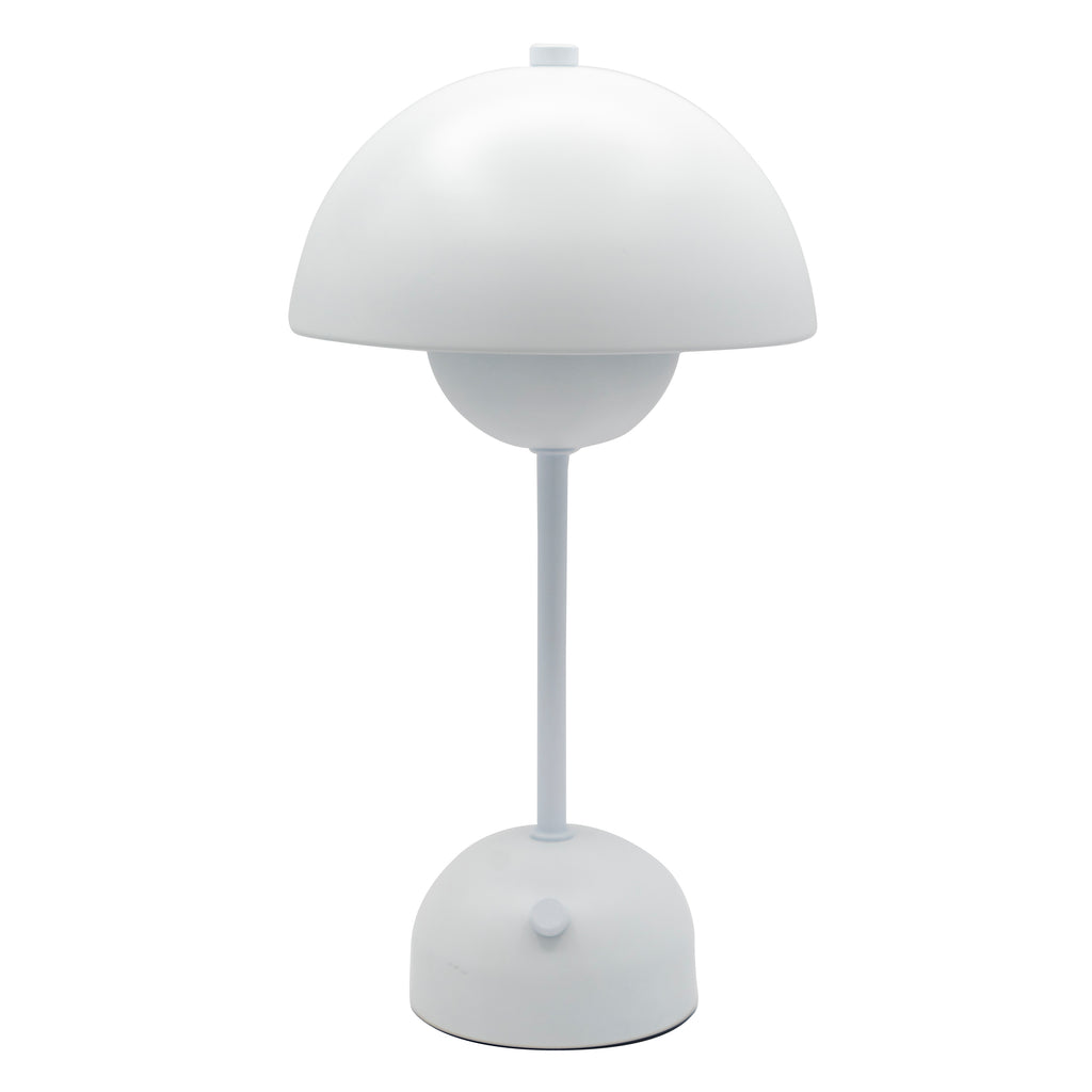 Rechargeable Dome Table Lamp, White, 15"