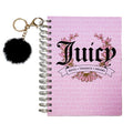 Juicy Couture Blush Spiral Notebook, Notes Thoughts Dreams, Rose Gold Foil, Pom Keychain, Lined Pages Journal, 5.8 x 8.3 in