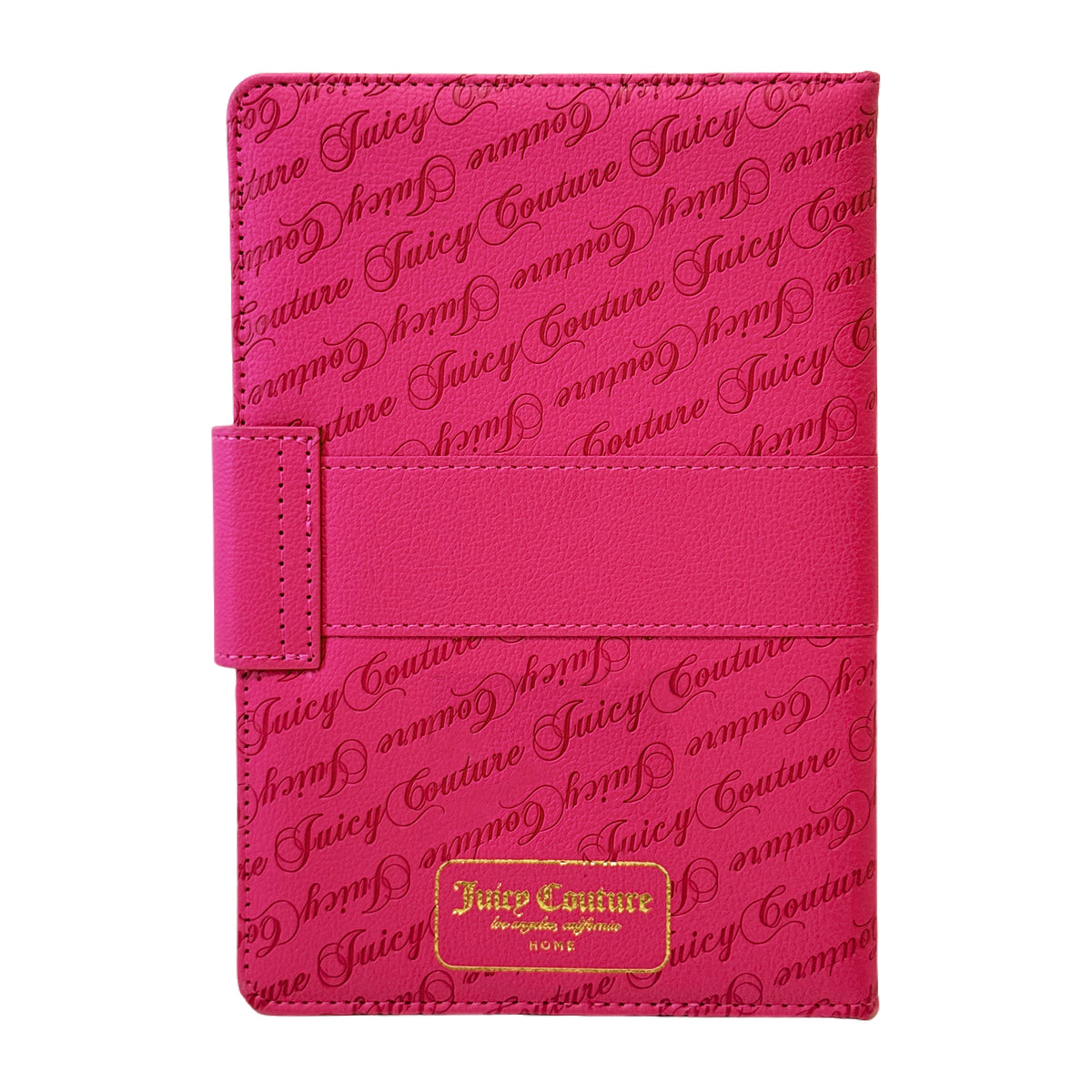 Juicy Couture Faux Leather Journal with Snap Closure & Heart Pen, Hot Pink Kiss Design, Gold Foil Details, Lined Pages Notebook, 5.8 x 8.3 in