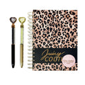 Juicy Couture Cheetah Print Spiral Notebook with Gold Foil, 2 Heart Pens, Lined Pages, Fashion Journal, 5.8 x 8.3 in