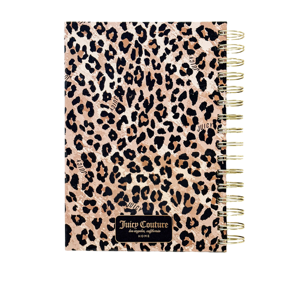 Juicy Couture Cheetah Print Spiral Notebook with Gold Foil, 2 Heart Pens, Lined Pages, Fashion Journal, 5.8 x 8.3 in
