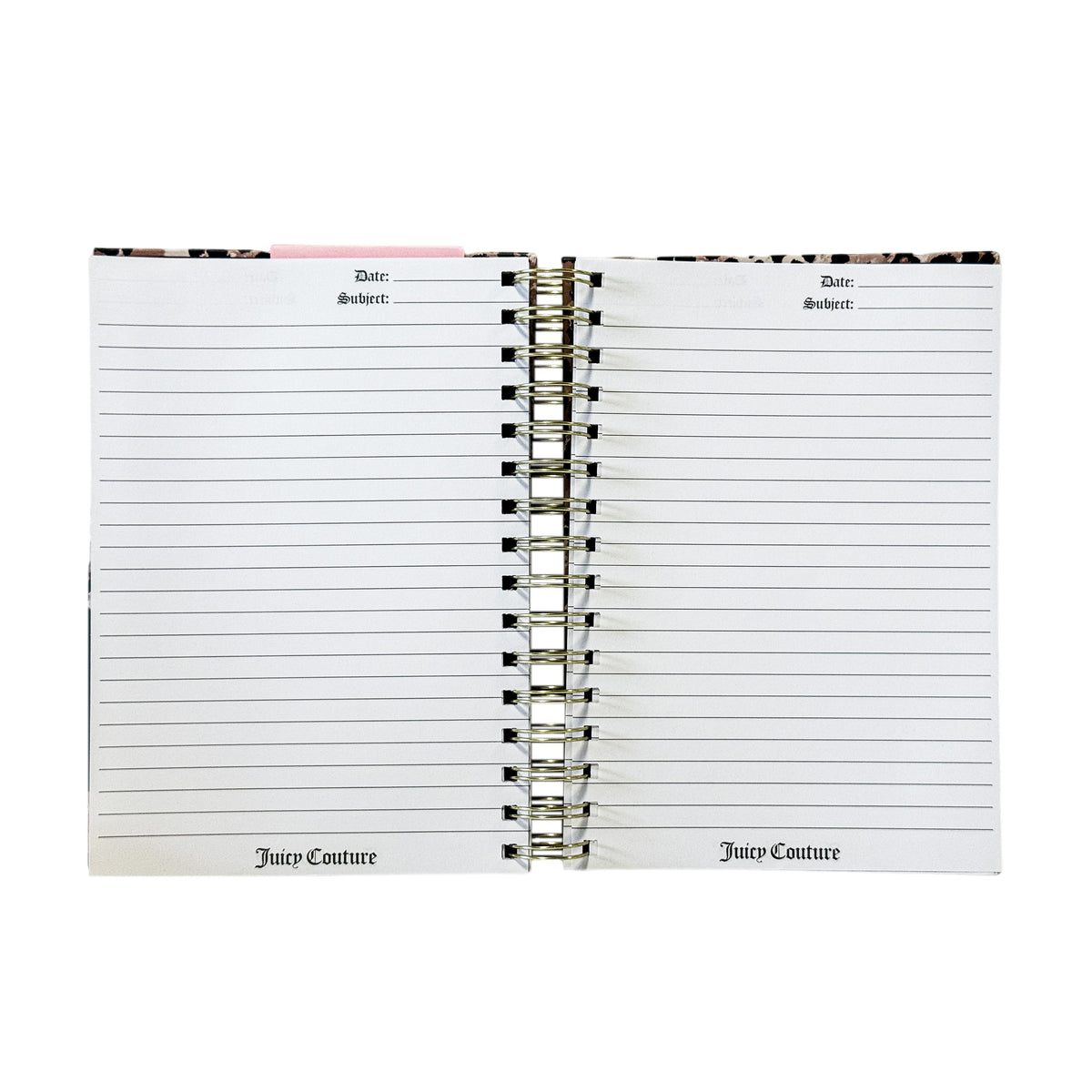 Juicy Couture Cheetah Print Spiral Notebook with Gold Foil, 2 Heart Pens, Lined Pages, Fashion Journal, 5.8 x 8.3 in