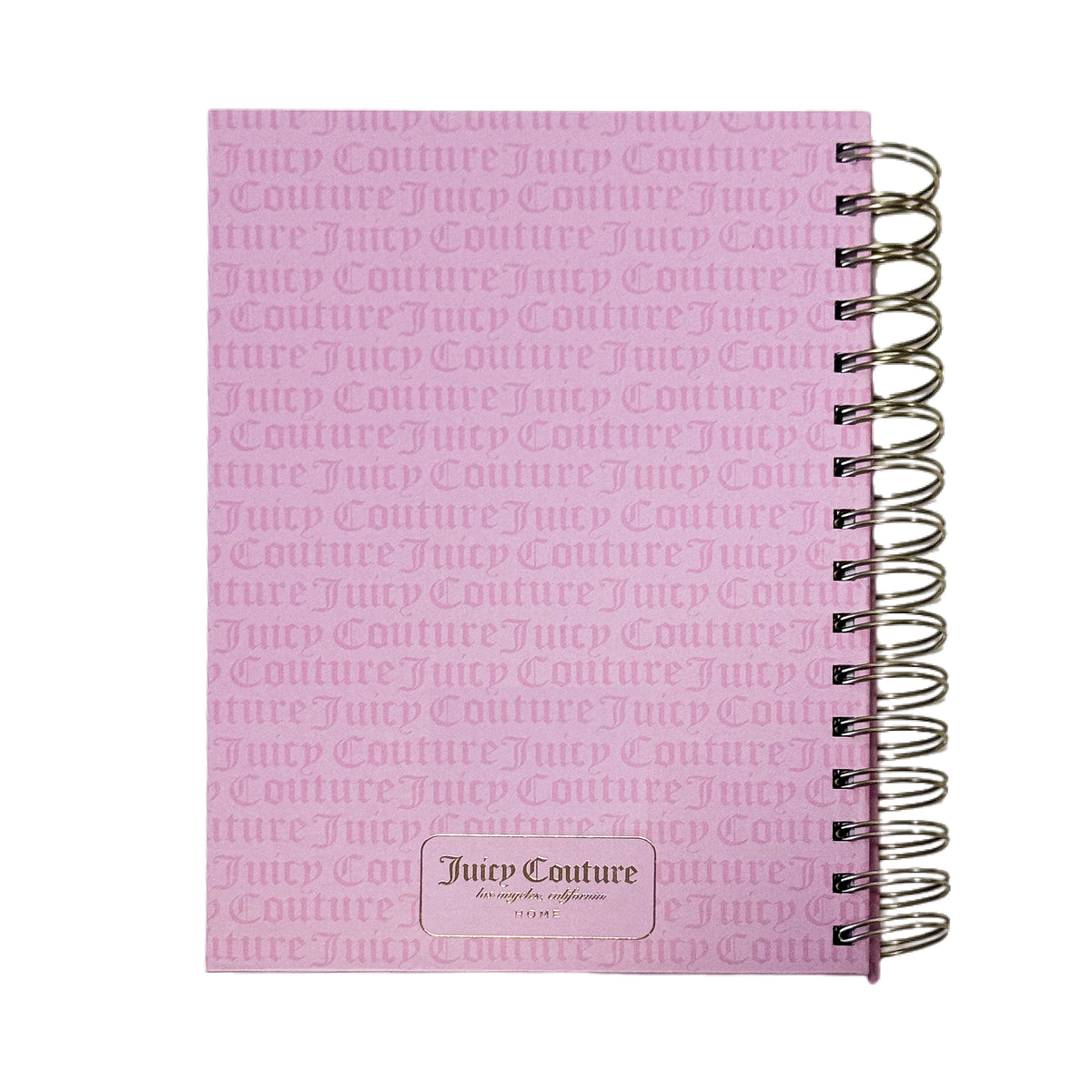 Juicy Couture Blush Spiral Notebook, Notes Thoughts Dreams, Rose Gold Foil, Pom Keychain, Lined Pages Journal, 5.8 x 8.3 in