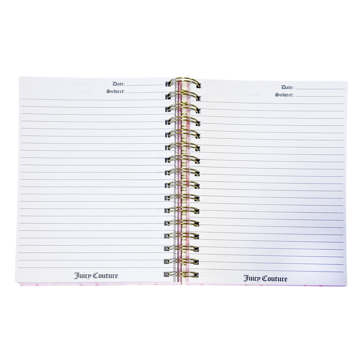 Juicy Couture XOXO Bow Spiral Notebook, Blush Pink with Gold Foil & Pom Keychain, Lined Pages Journal, 5.8 x 8.3 in