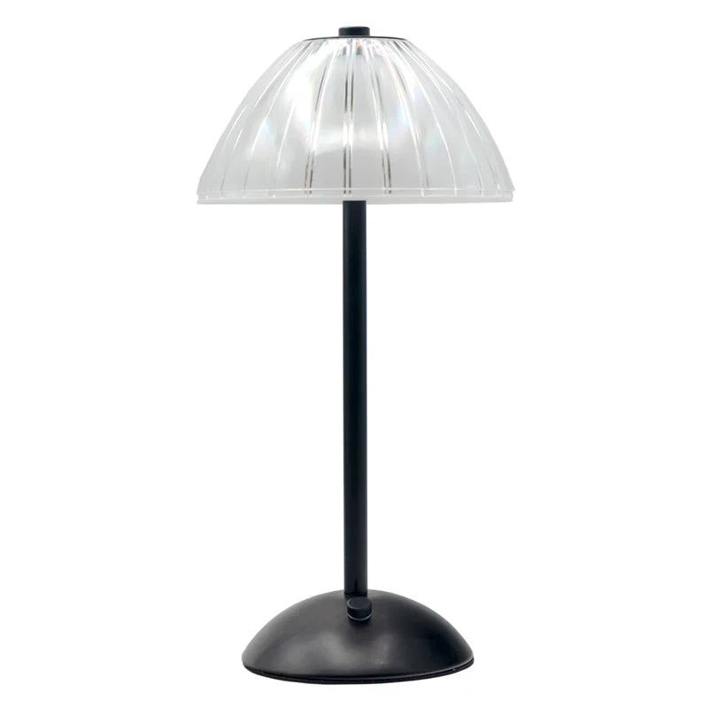 Clear Acrylic Rechargeable Table Lamp, Black, 11.8"
