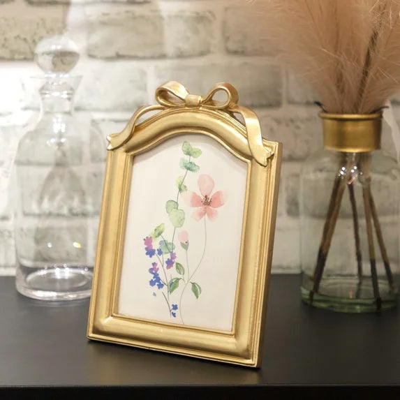 Gold Bow Detail Picture Frame, 5x7