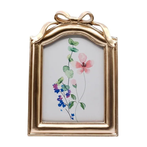 Gold Bow Detail Picture Frame, 5x7