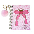 Juicy Couture XOXO Bow Spiral Notebook, Blush Pink with Gold Foil & Pom Keychain, Lined Pages Journal, 5.8 x 8.3 in
