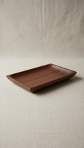 Sculpted Walnut Wood Tray