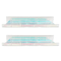 20” Iridescent Acrylic Floating Wall Shelves, Set of 2 – Clear Wall Mounted Display Shelves for Bedroom, Bathroom, Nursery, Living Room, Modern Home Decor