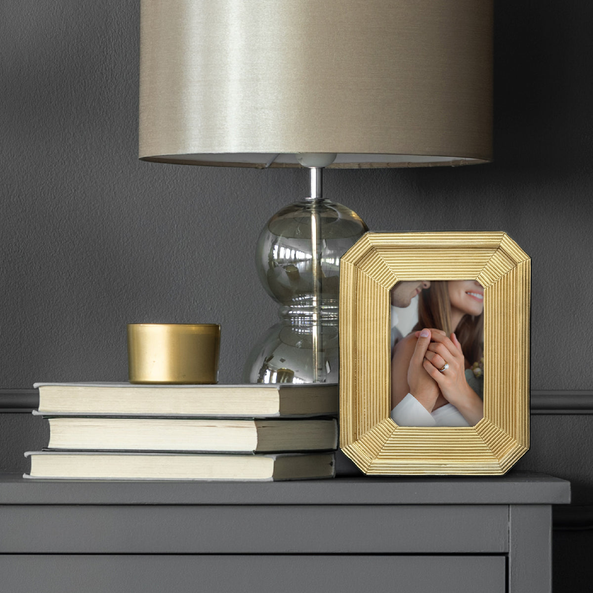 Gold Octagon Picture Frame, 4x6