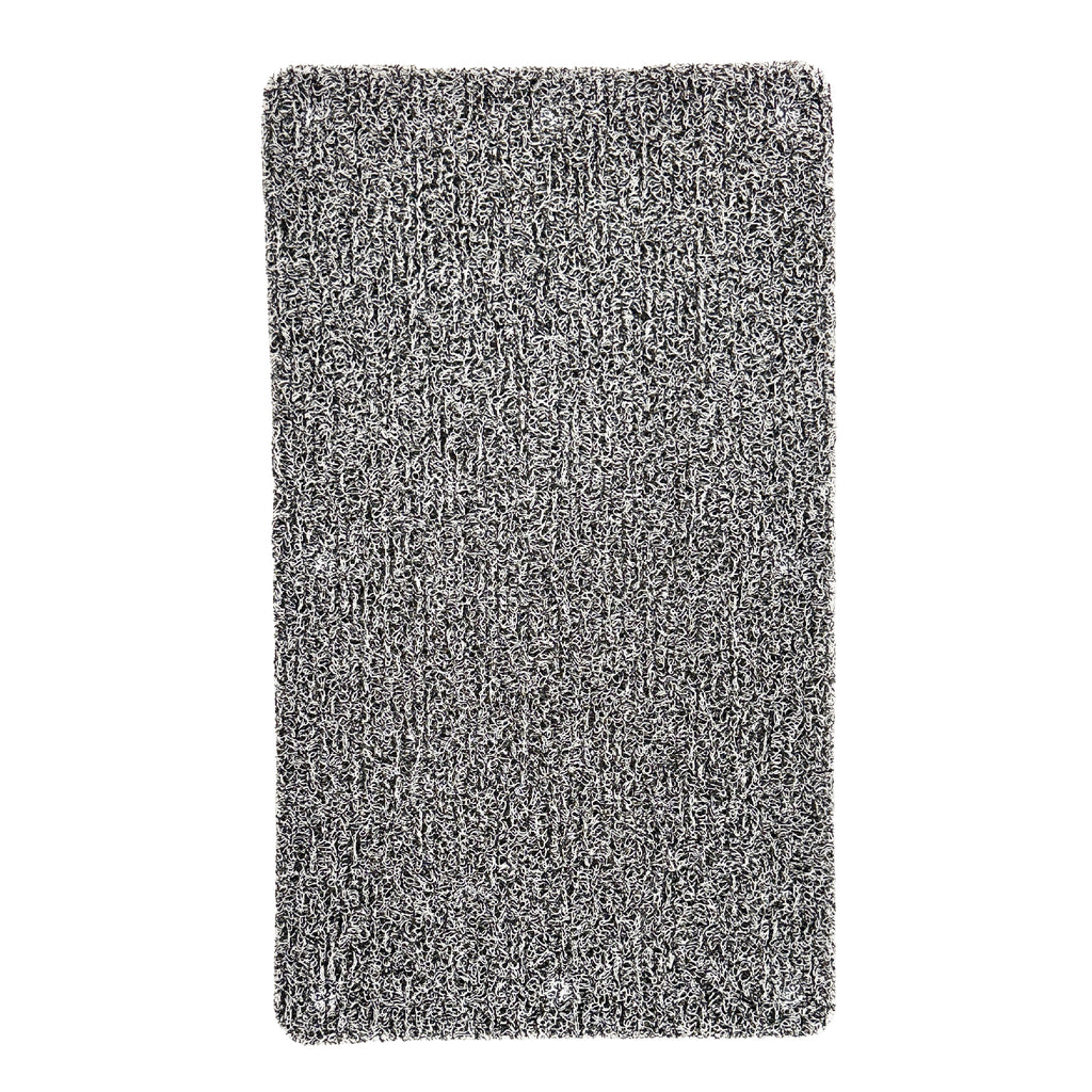 Non-Slip Loofah Bath Mat, Black & White Marled, 16" x 27.5"