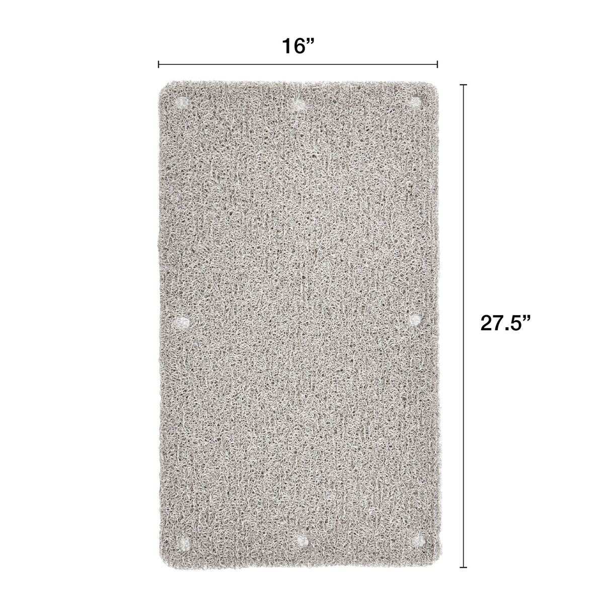Non-Slip Loofah Bath Mat, Light Taupe Marled, 16" x 27.5"