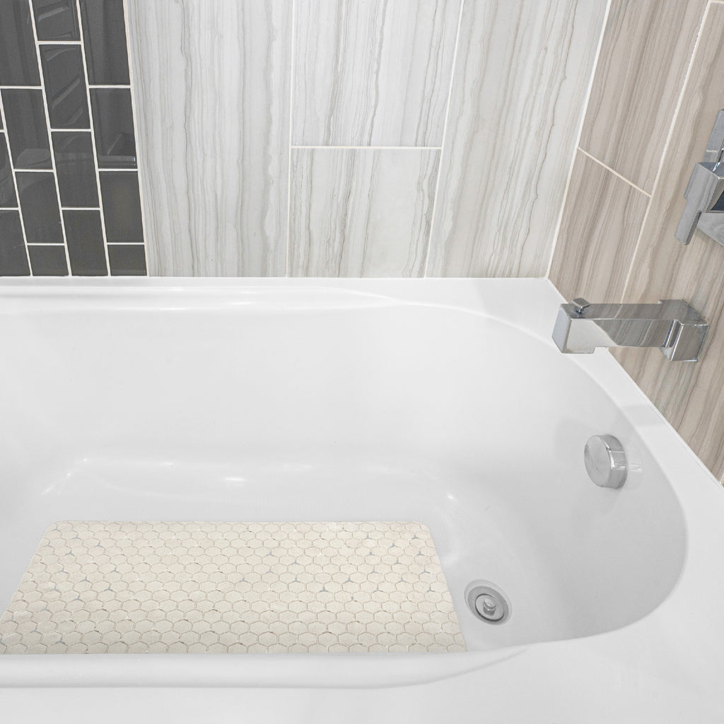 Eco-Friendly Honeycomb Bath Mat, Light Tan, 16.9" x 29.5"