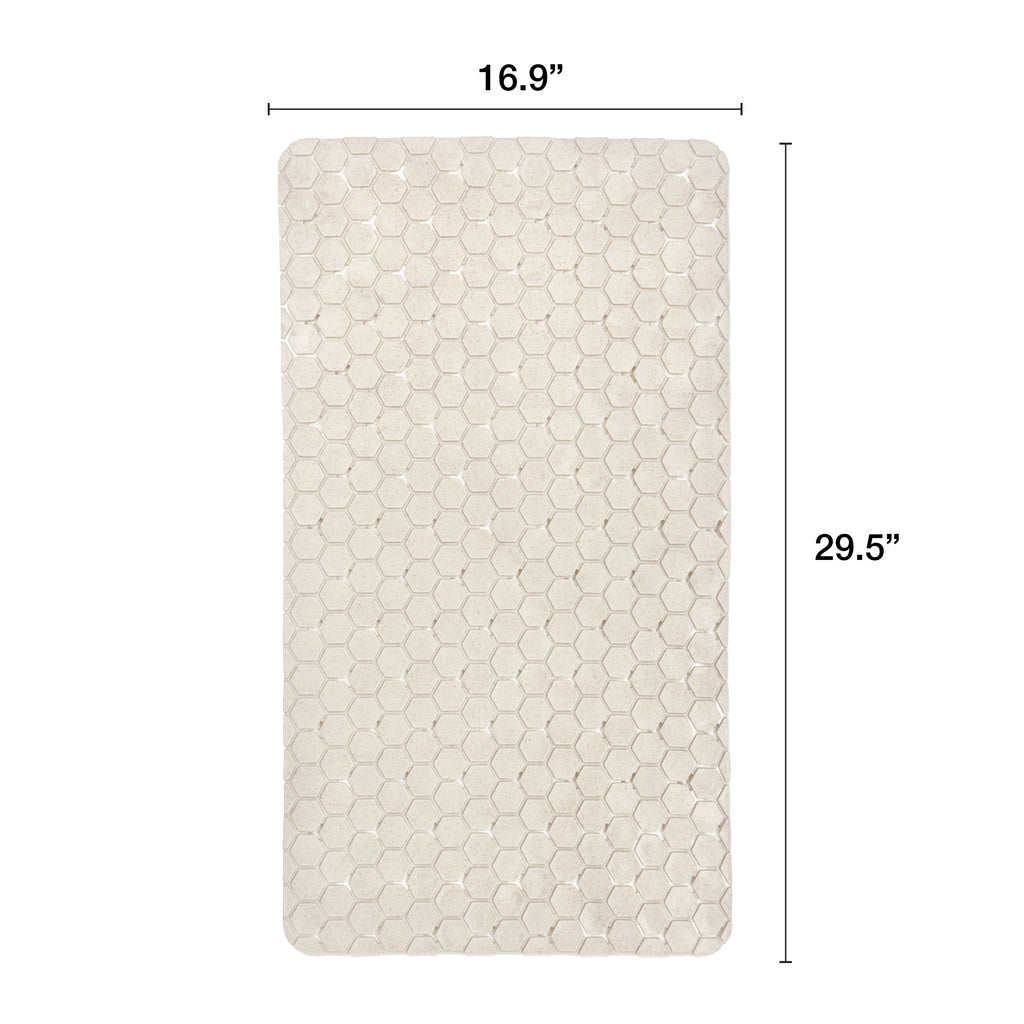 Eco-Friendly Honeycomb Bath Mat, Light Tan, 16.9" x 29.5"