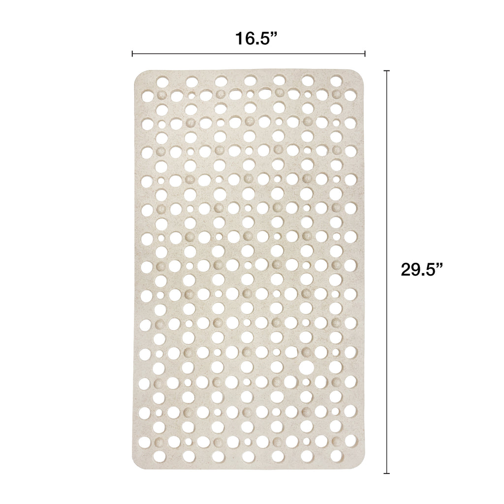 Eco-Friendly Quick-Drain Bath Mat, Light Tan, 16.9" x 29.5"