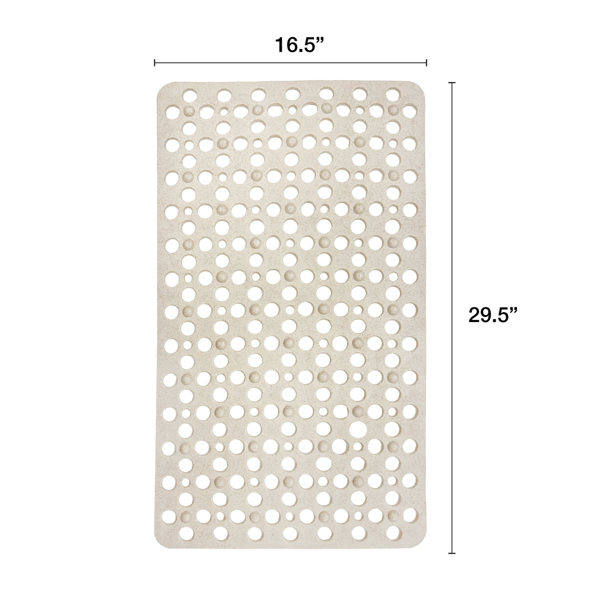 Eco-Friendly Quick-Drain Bath Mat, Light Tan, 16.9" x 29.5"