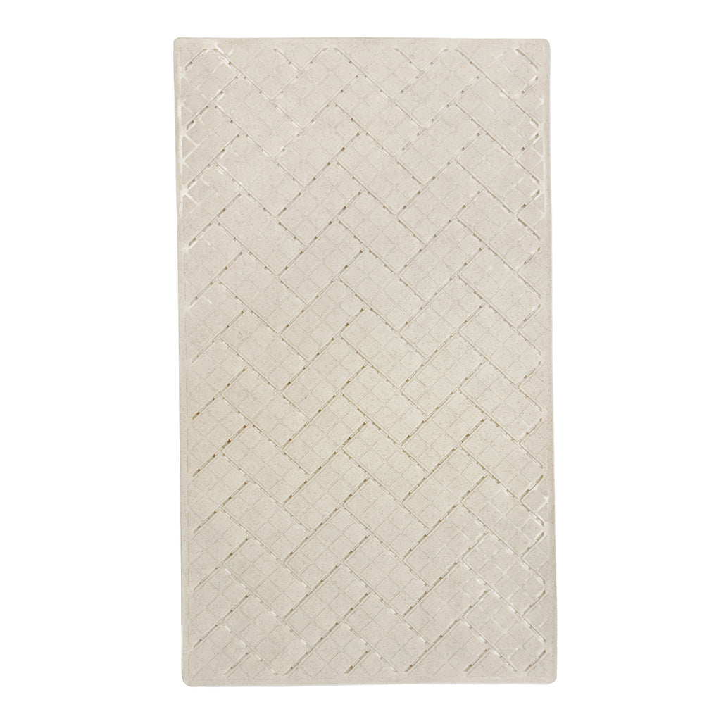 Eco-Friendly Geometric Bath Mat, Light Tan, 16.9" x 29.5"