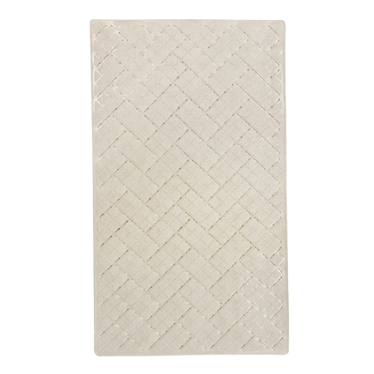 Eco-Friendly Geometric Bath Mat, Light Tan, 16.9" x 29.5"