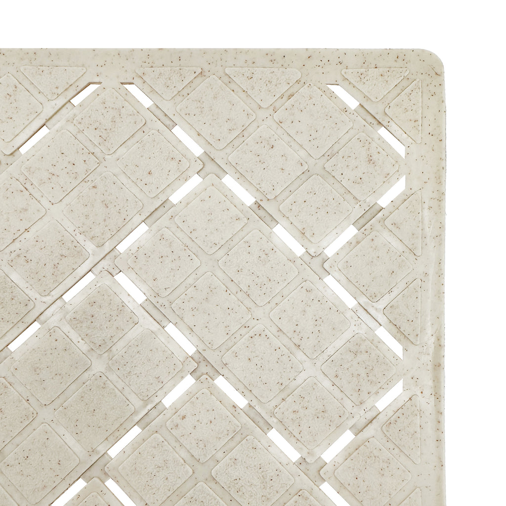 Eco-Friendly Geometric Bath Mat, Light Tan, 16.9" x 29.5"