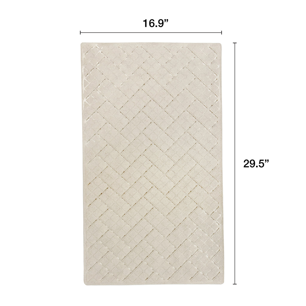 Eco-Friendly Geometric Bath Mat, Light Tan, 16.9" x 29.5"