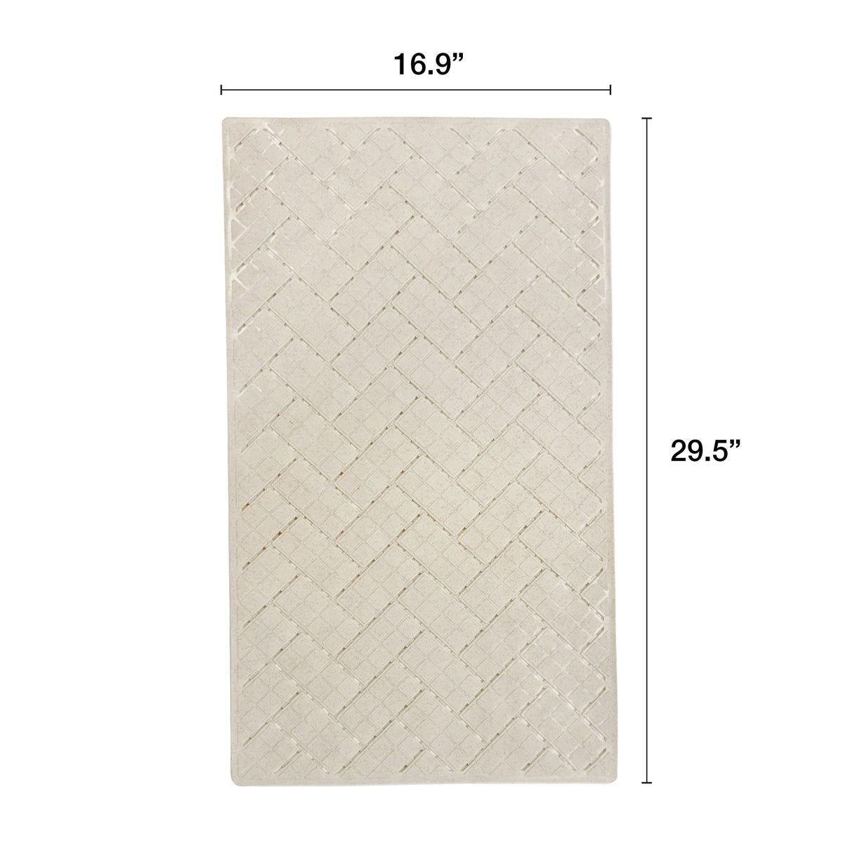Eco-Friendly Geometric Bath Mat, Light Tan, 16.9" x 29.5"