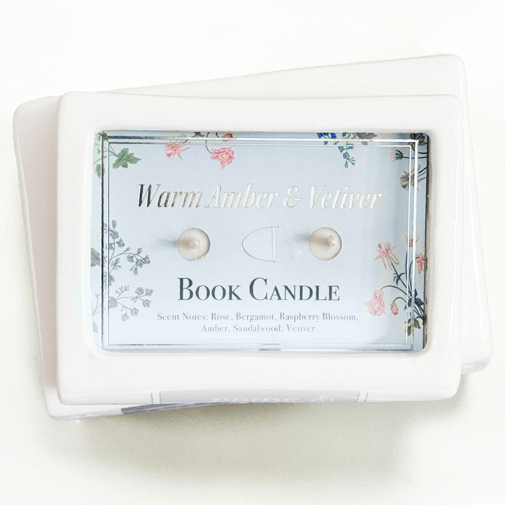 2-Piece Ceramic Stacked Book Candle Set