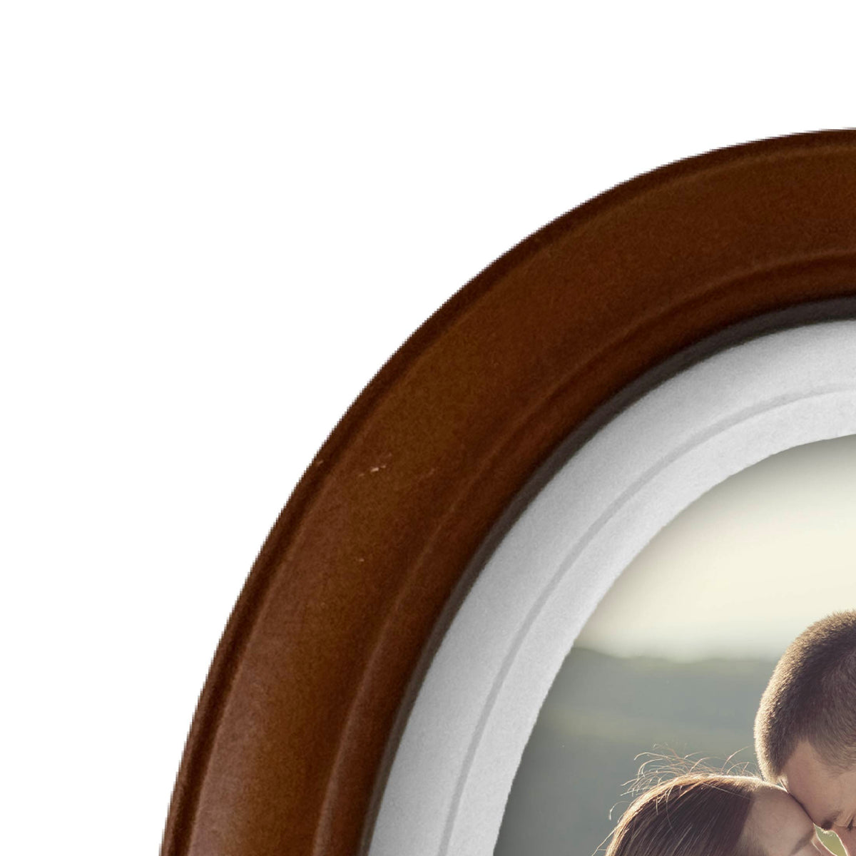 5x7 Oval Wood Finish Double Mat Picture Frame