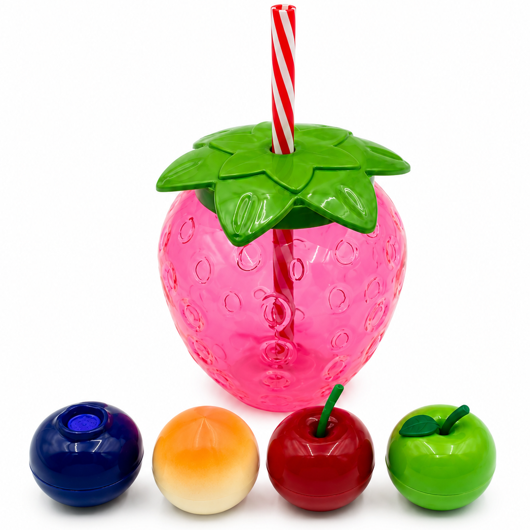 Strawberry Lip Balm Tumbler Set, 4 Piece