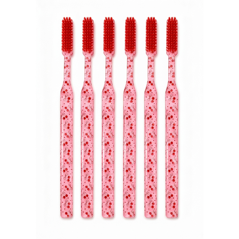 Juicy Couture Cherry Print Toothbrush Set, 6 Count