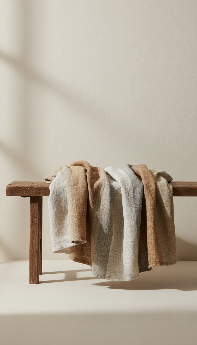 Oat Linen Throw Blanket