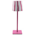 Pink & White Striped Rechargeable Table Lamp, 11"